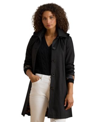 Women's Hooded Water-Resistant A-Line Raincoat, Created for Macy's