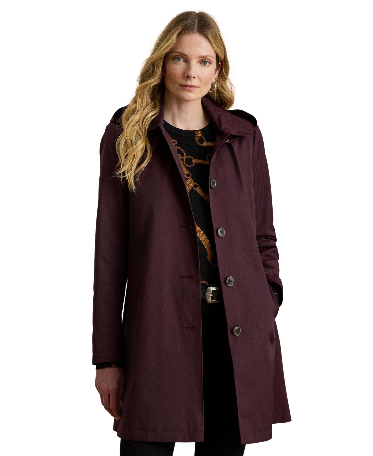Women's Hooded Water-Resistant A-Line Raincoat, Created for Macy's