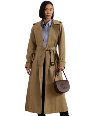 Women's Double-Breasted Maxi Trench Cotton-Blend Coat