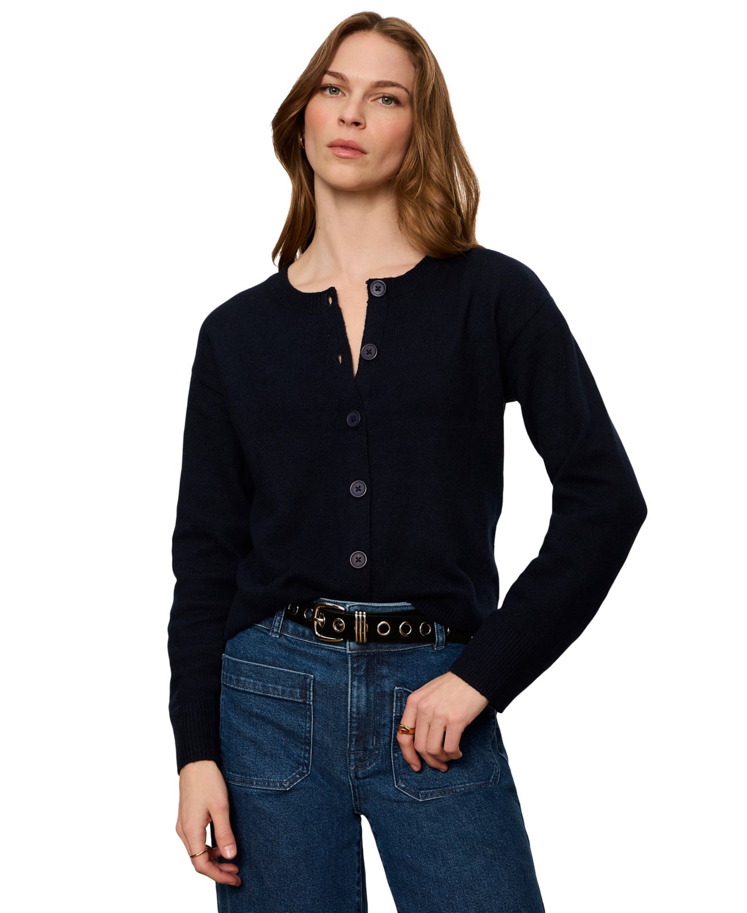 Petite Semi-Cropped Crewneck Sweater