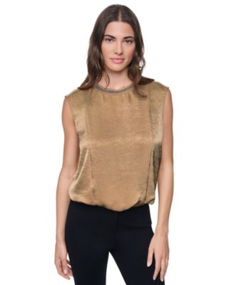 Women's Crinkle-Texture Chain-Neck Top