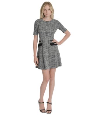 Women's Short-Sleeve Fit & Flare Dress