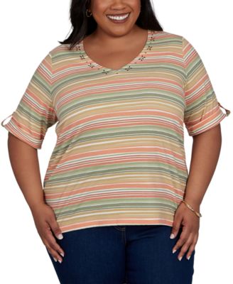 Plus Size Printed Short-Sleeve Top