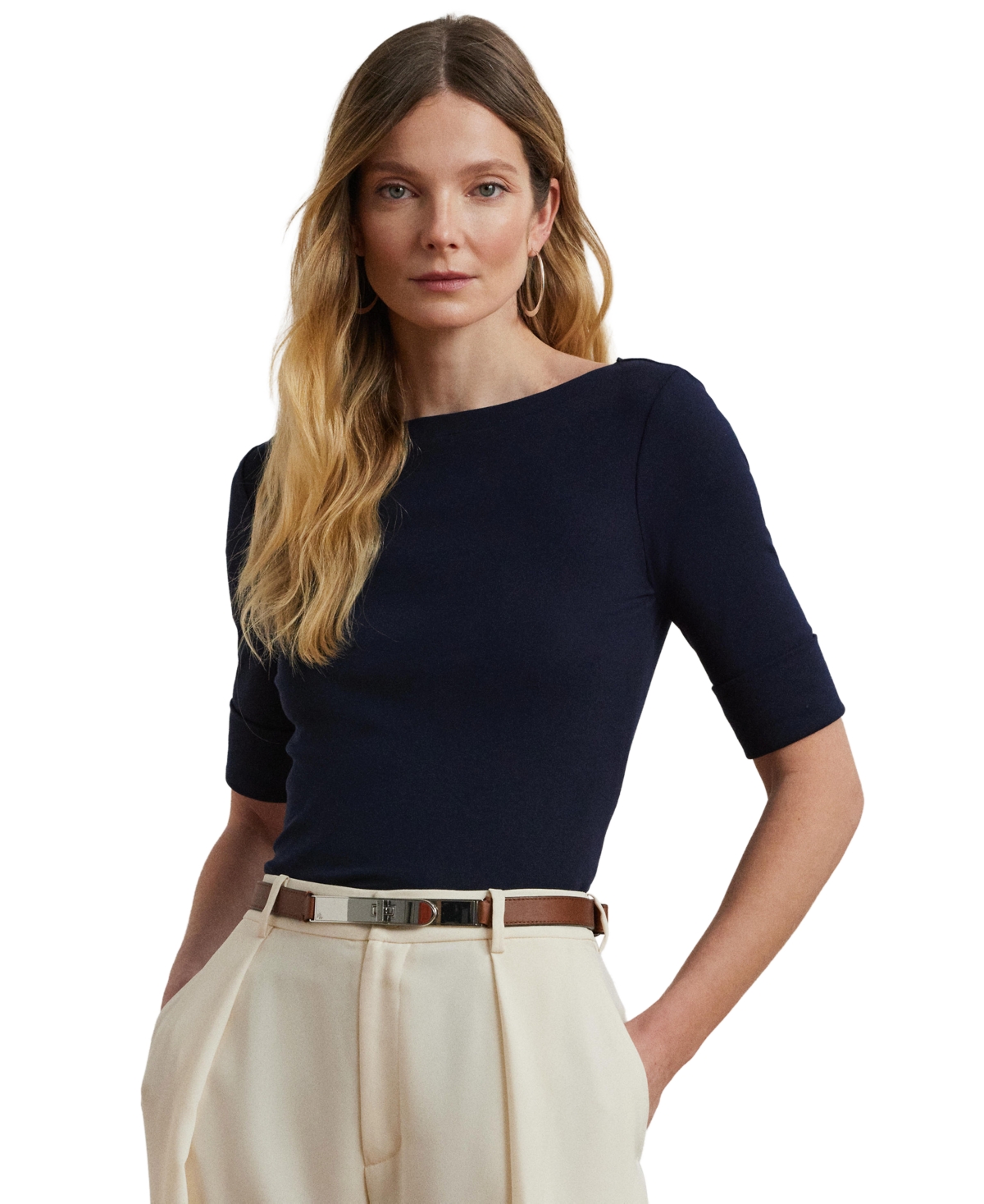 Lauren Ralph Stretch Boatneck Top