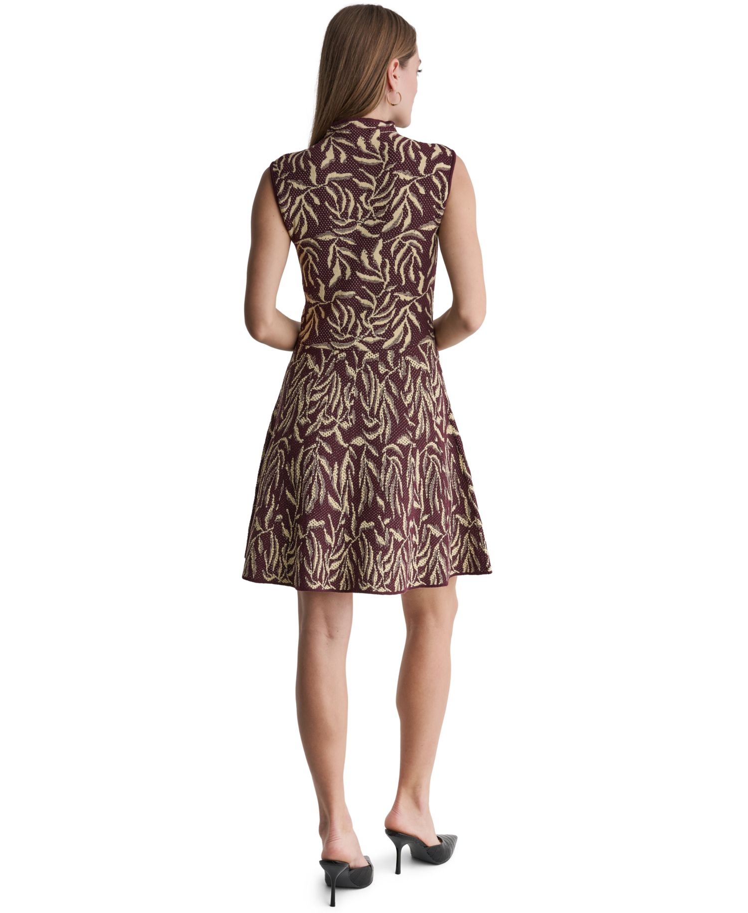 Women's Floral-Print Funnel Neck Sweater Dress