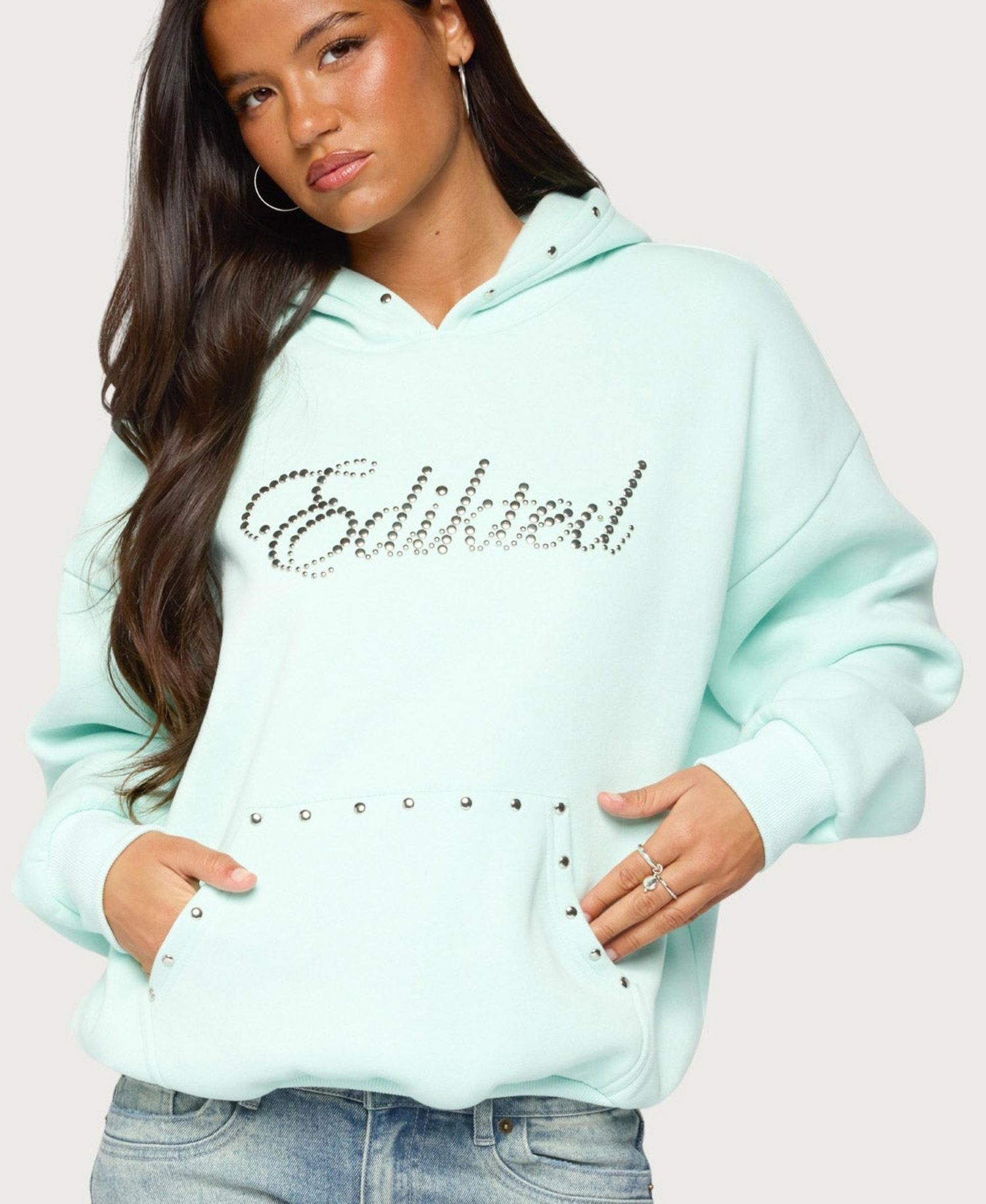 Women's Rockstar Studded Graphic Hoodie