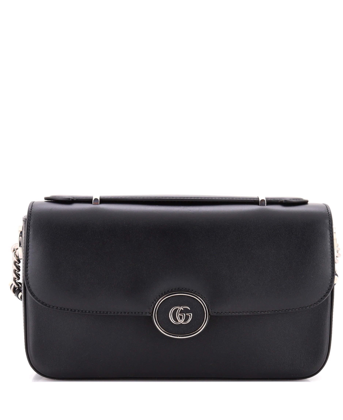 Pre-Owned Gucci Small Petite Gg Flap Shoulder Bag Leather