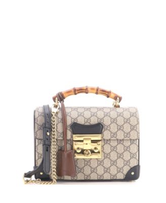 Small Padlock Bamboo Shoulder Bag GG Coated Canvas