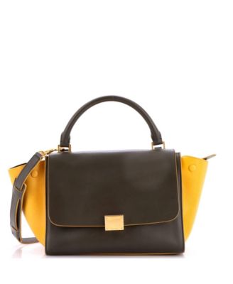 Small Tricolor Trapeze Bag Leather