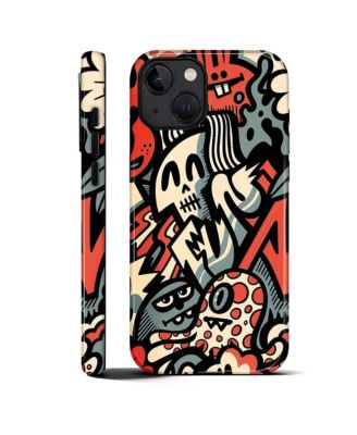 Phone Case Compatible with Apple iPhone 14, 2-Layer Durable, Skull Riot