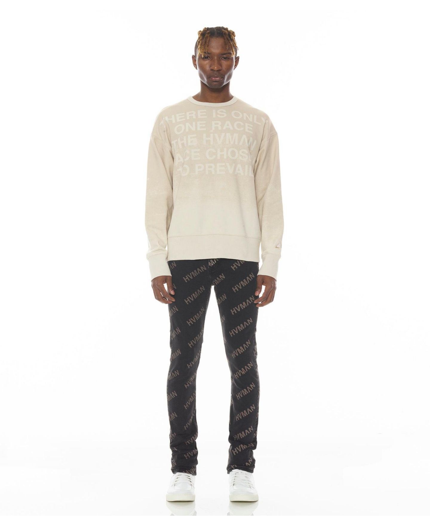 Мужская толстовка Hvman Chosen To Prevail x Cult Graphic Oversized-Fit, цвет: Кремовый — фото 2