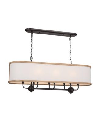 Heddle 42 1/2"W Anvil Iron 8-Light Linear Chandelier
