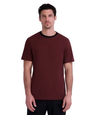 Men's Embossed-Signature Contrast-Trim T-Shirt