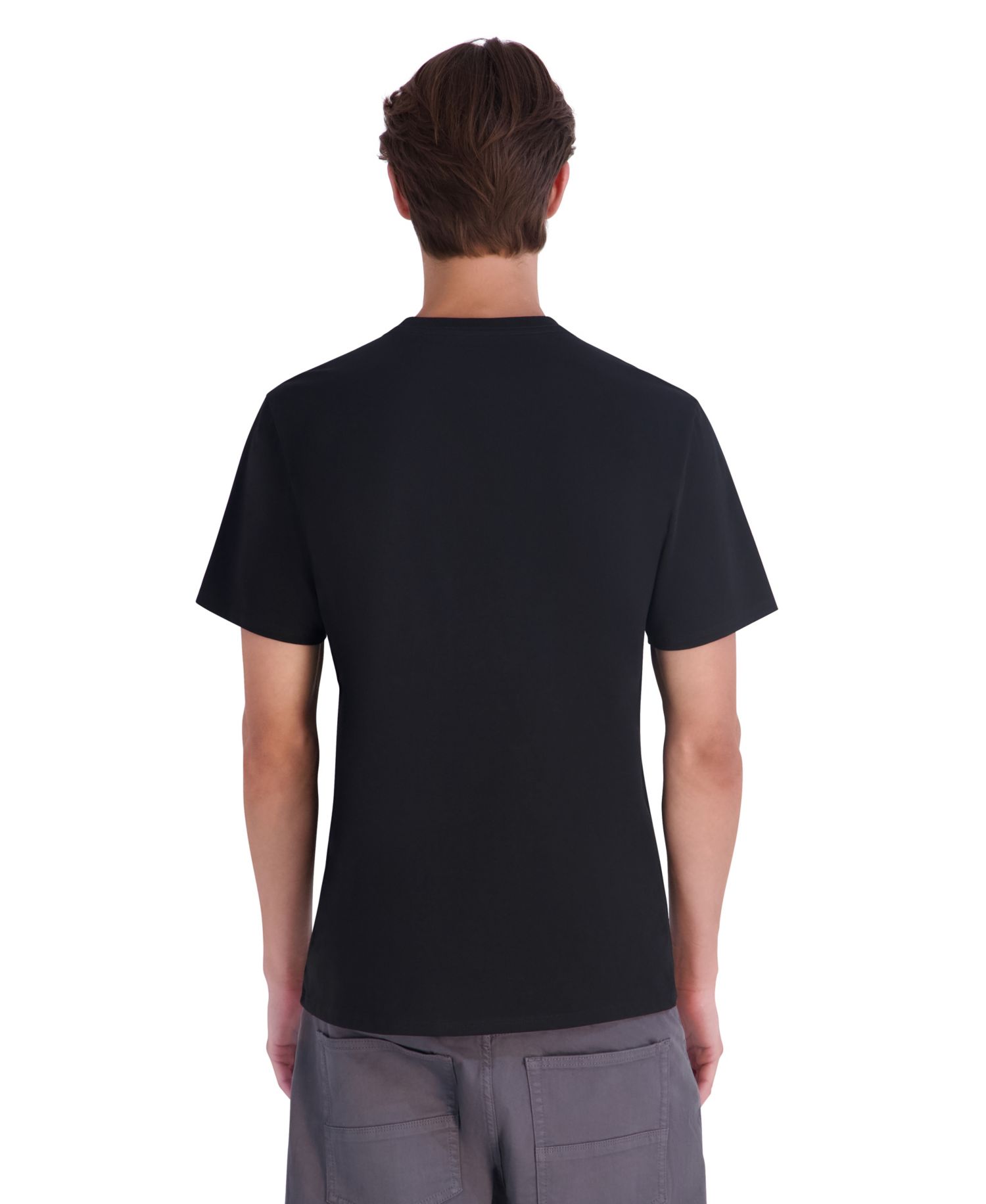 Men's Left Chest Patch Logo Modern-Fit Cotton T-Shirt