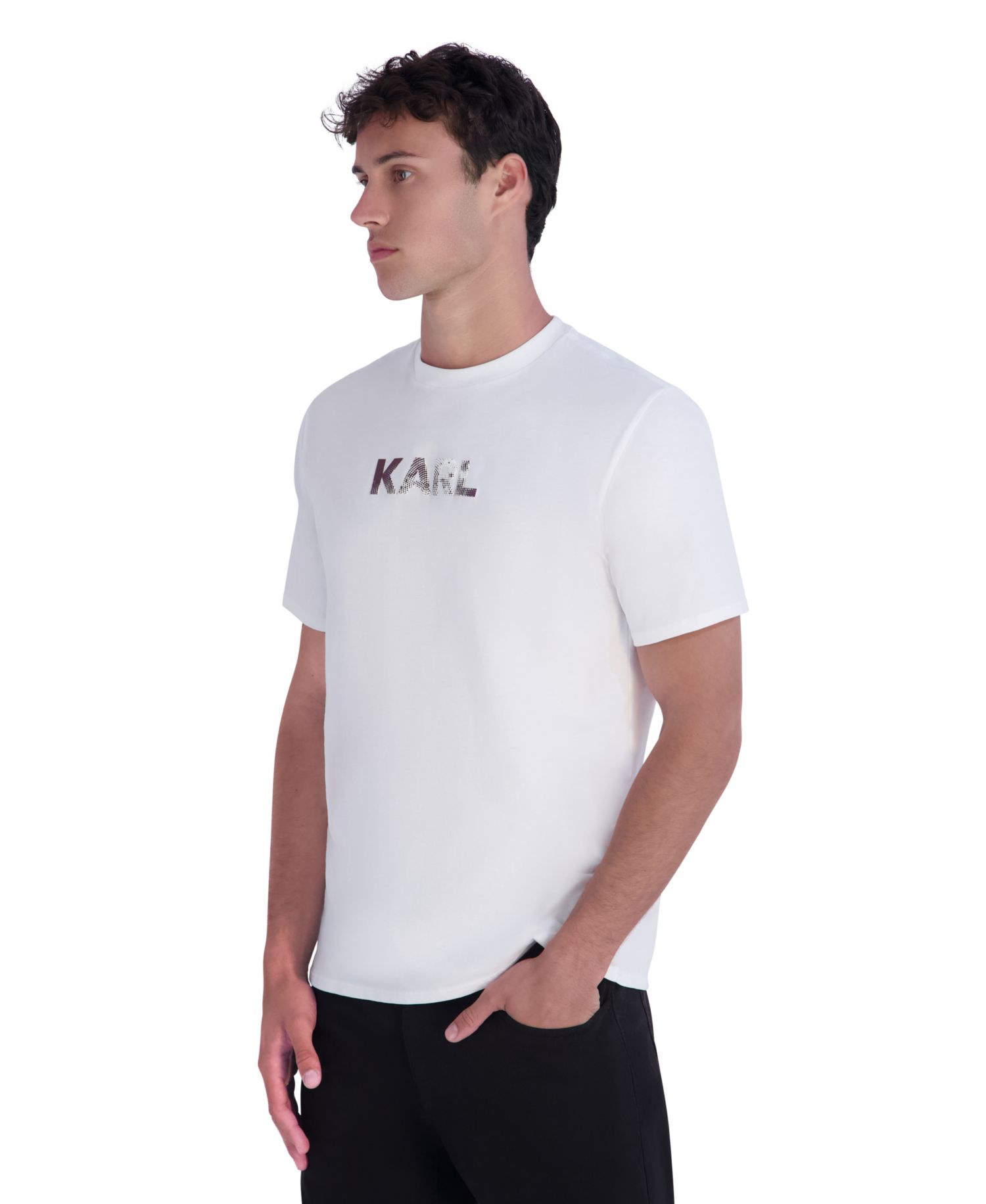 Men's Embossed Karl Crewneck Modern-Fit T-Shirt