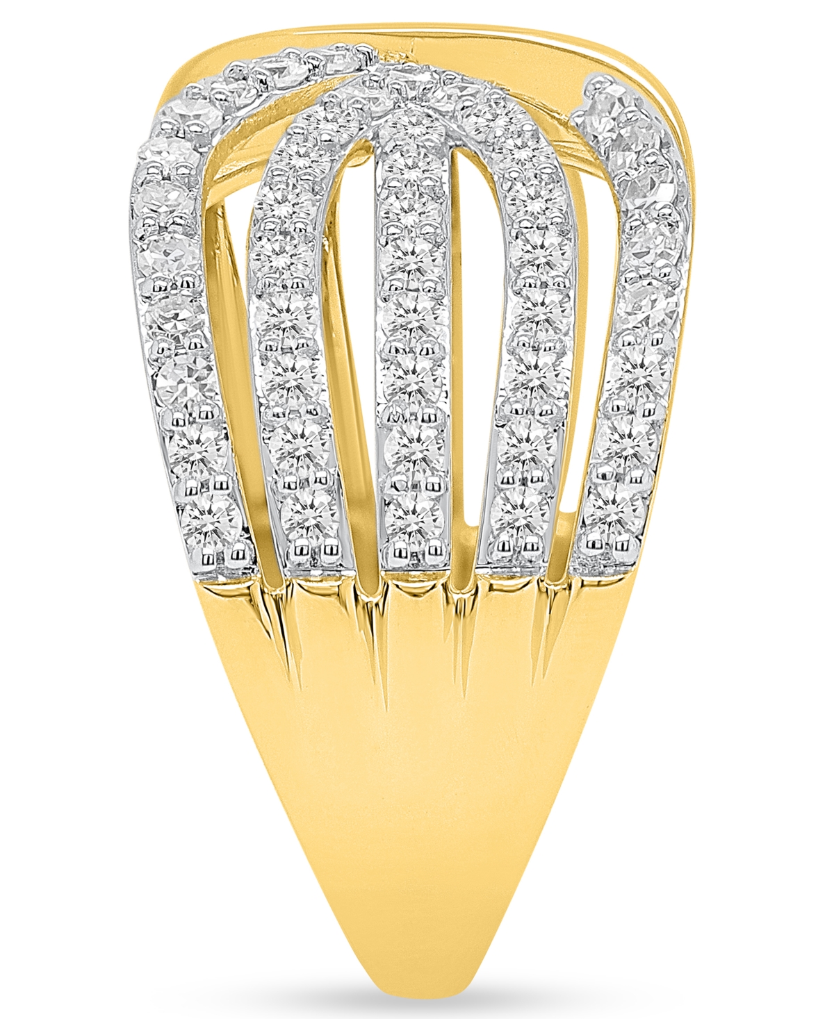 Forever Grown Diamonds Lab-Grown Diamond Crisscross Multi-Row Ring (1 ct. t.w.) Sterling Silver (Also 14k Gold-Plated Silver)