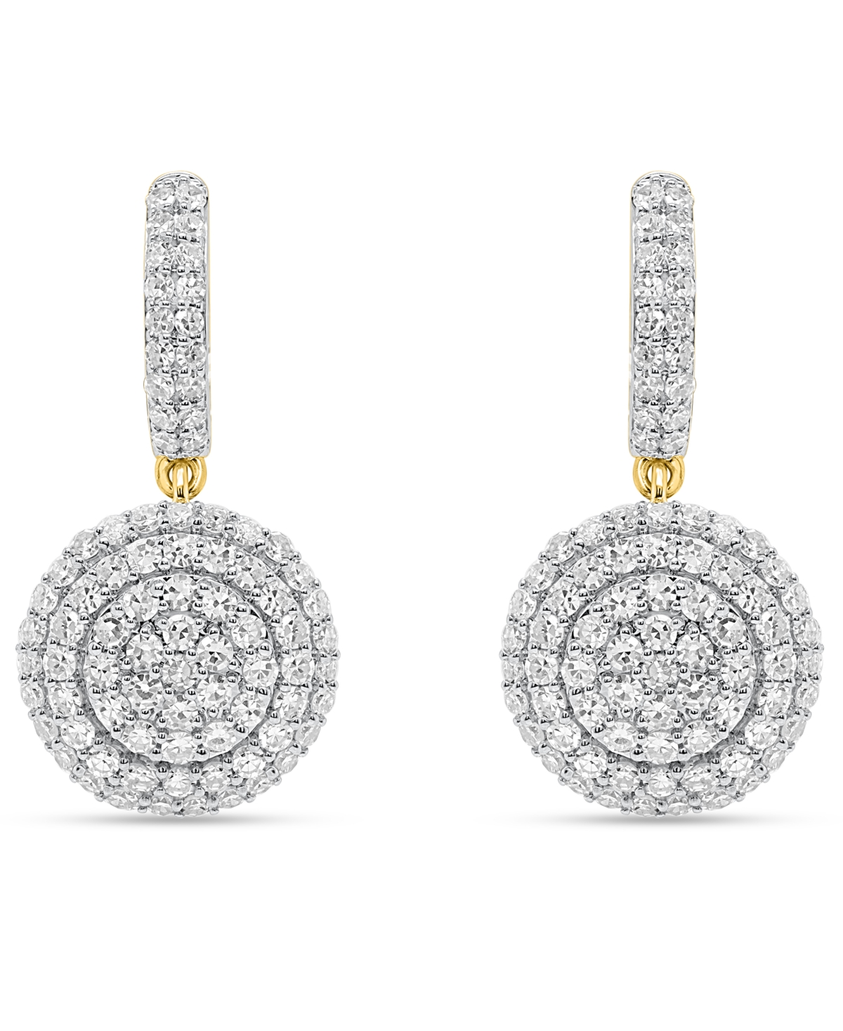 Forever Grown Diamonds Lab-Grown Diamond Cluster Drop Earrings (2 ct. t.w.) Sterling Silver (Also 14k Gold-Plated Silver)
