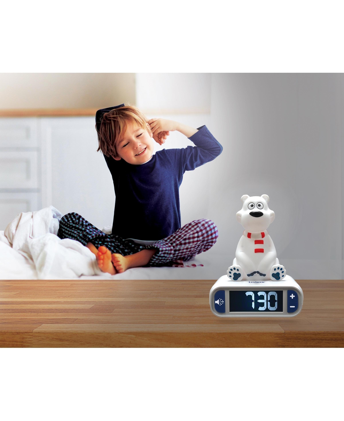 Lexibook Polar Bear Digital Alarm Clock with Night Light Snooze, Clock, Luminous, RL800PB