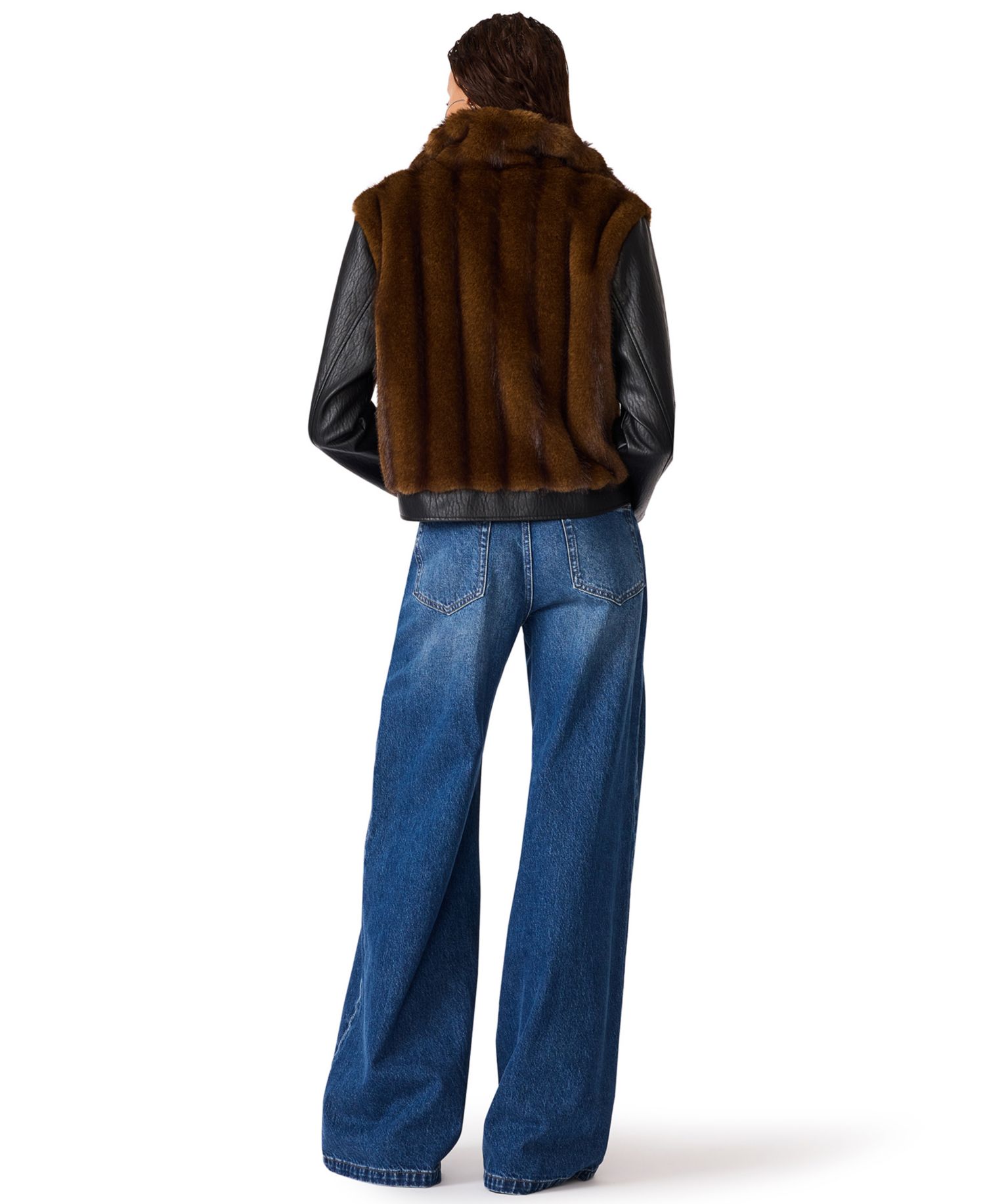 Women's Ryland Moto Mixed-Media Faux-Fur Jacket