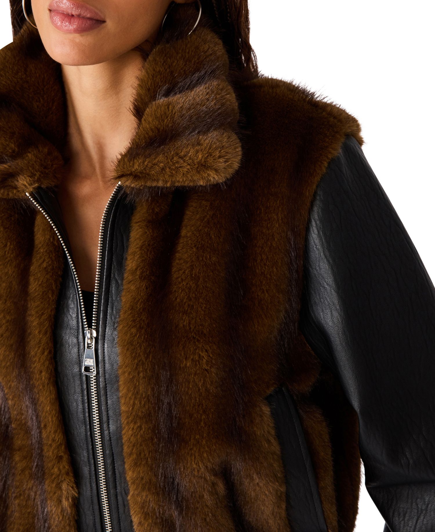 Women's Ryland Moto Mixed-Media Faux-Fur Jacket