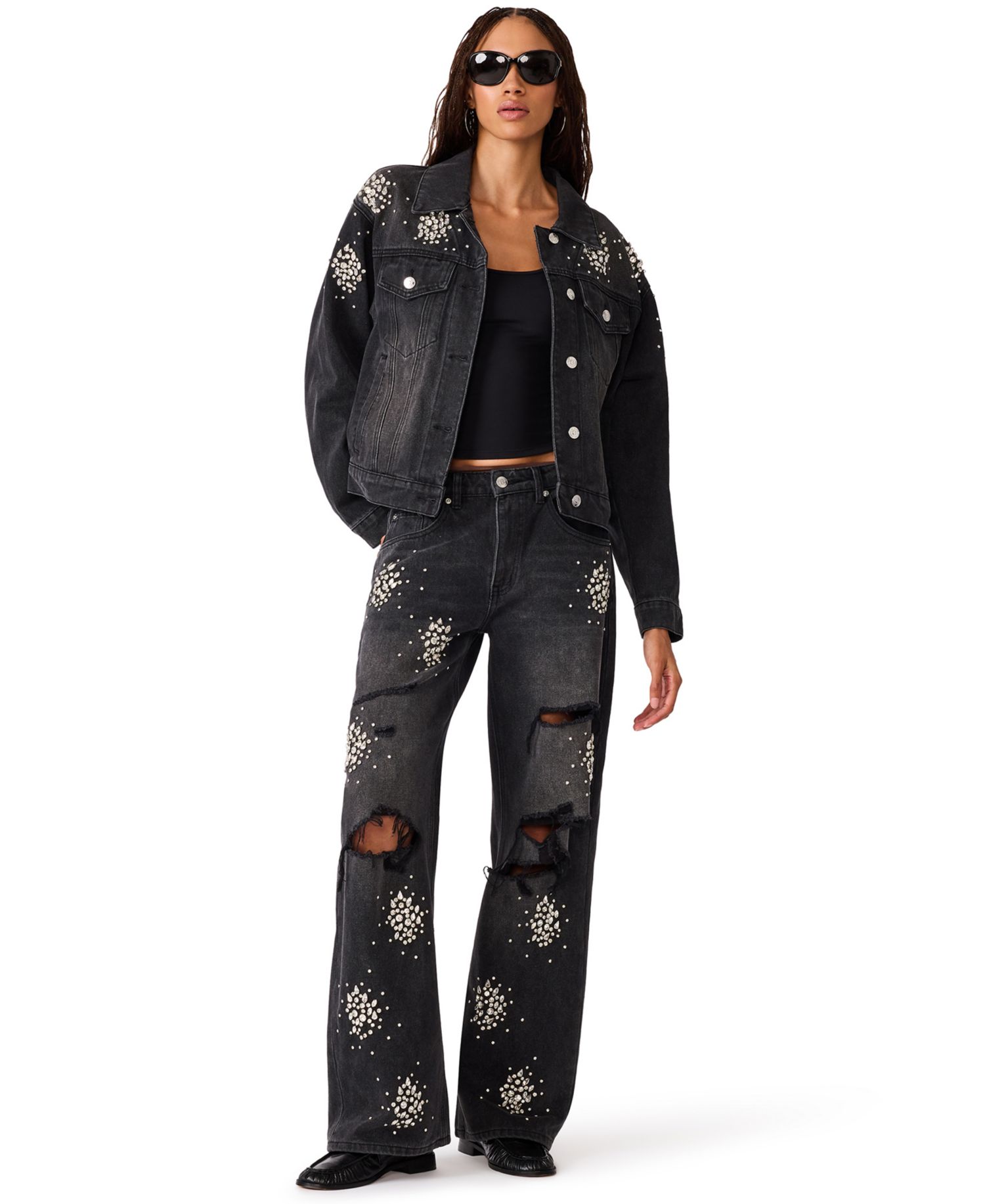 Women's Clarke Denim Cropped Embellished Jacket