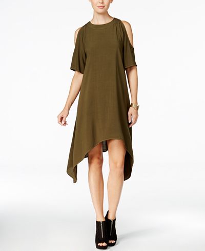 chelsea sky Asymmetrical Cold-Shoulder Dress, Only at Macy's