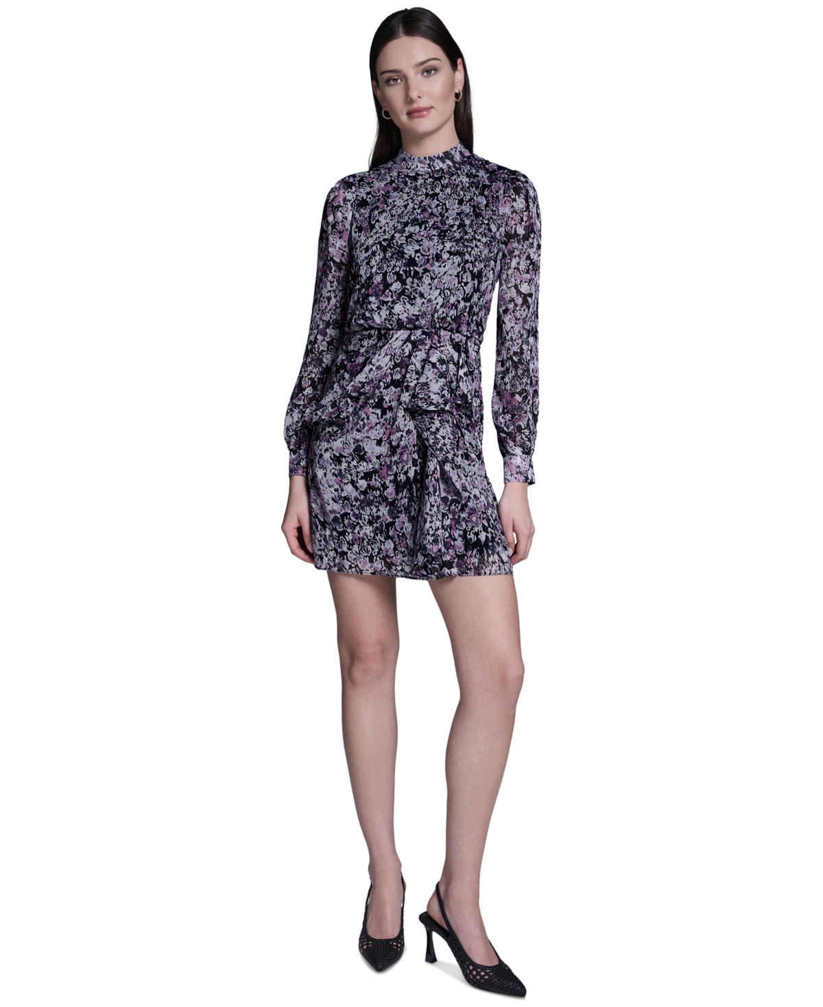 Bcbg Women's Chiffon Side-Knot Mini Dress