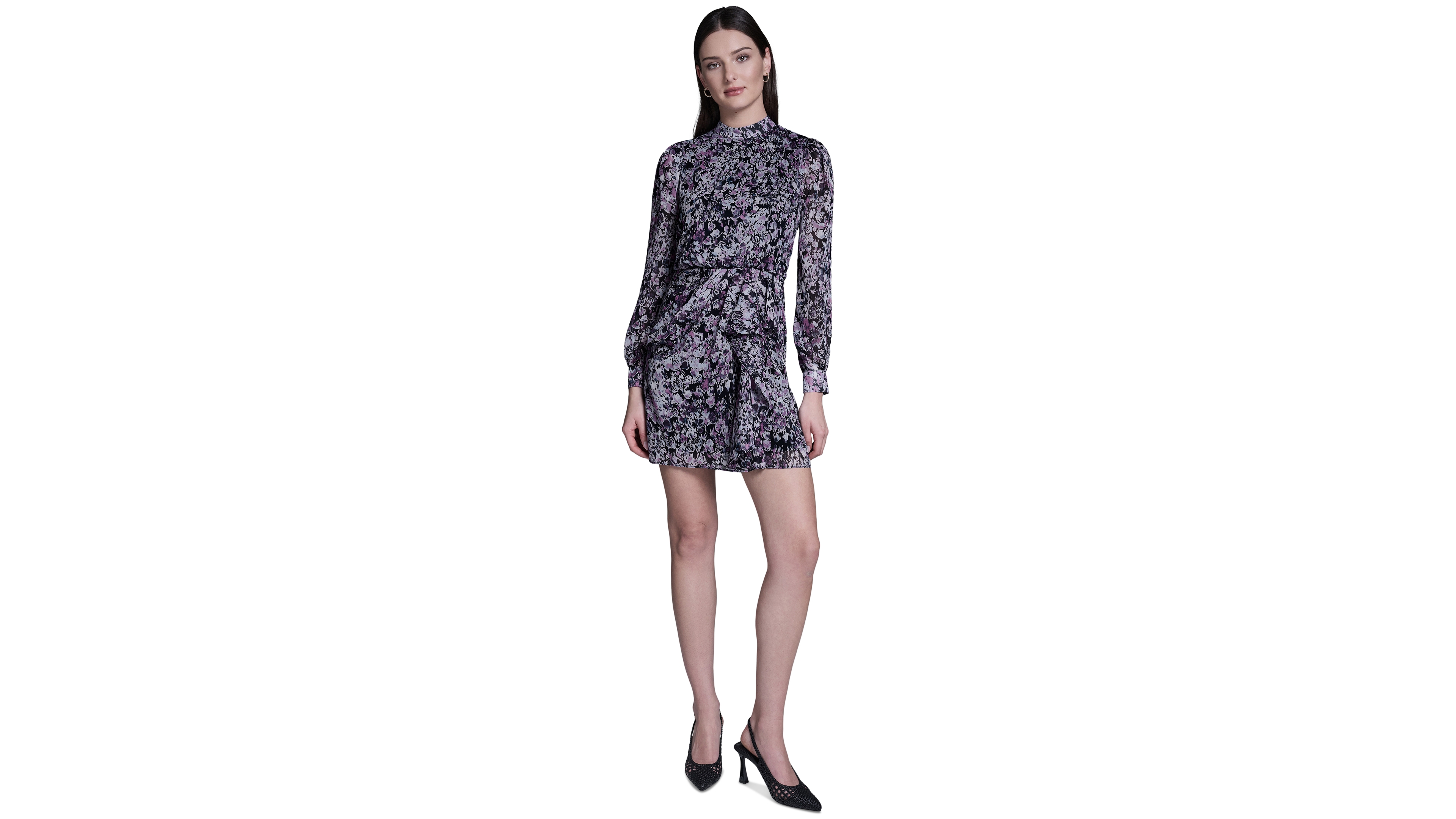 Bcbg Women's Chiffon Side-Knot Mini Dress