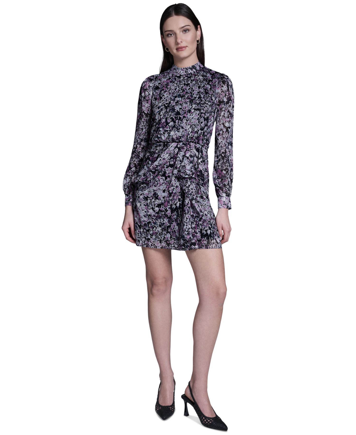 Women's Chiffon Side-Knot Mini Dress
