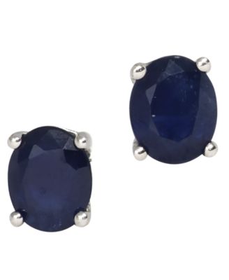 Sapphire (7/8 ct. t.w.) Stud Earrings in 14k White Gold
