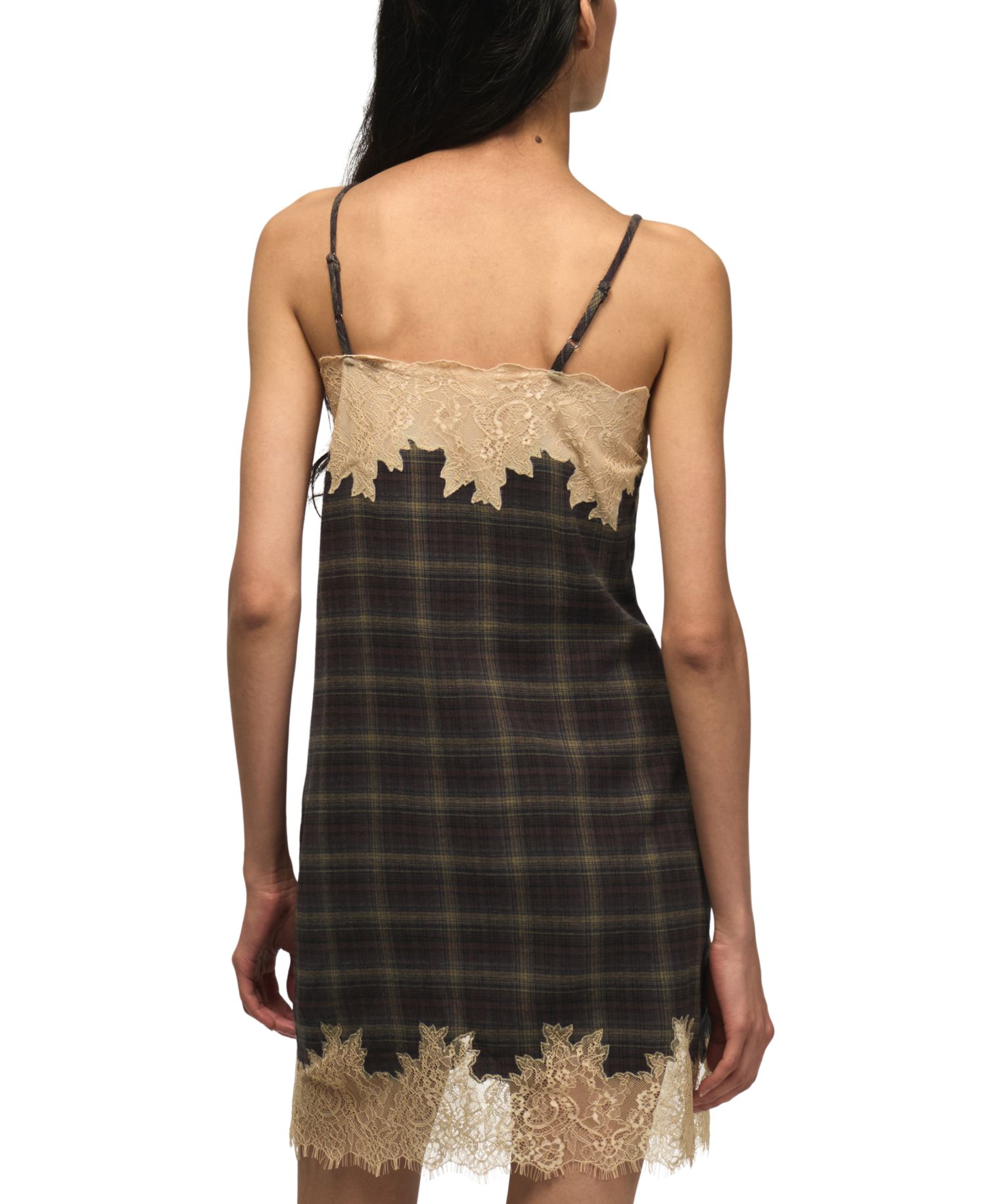 Women's Plaid Square-Neck Mini Dress