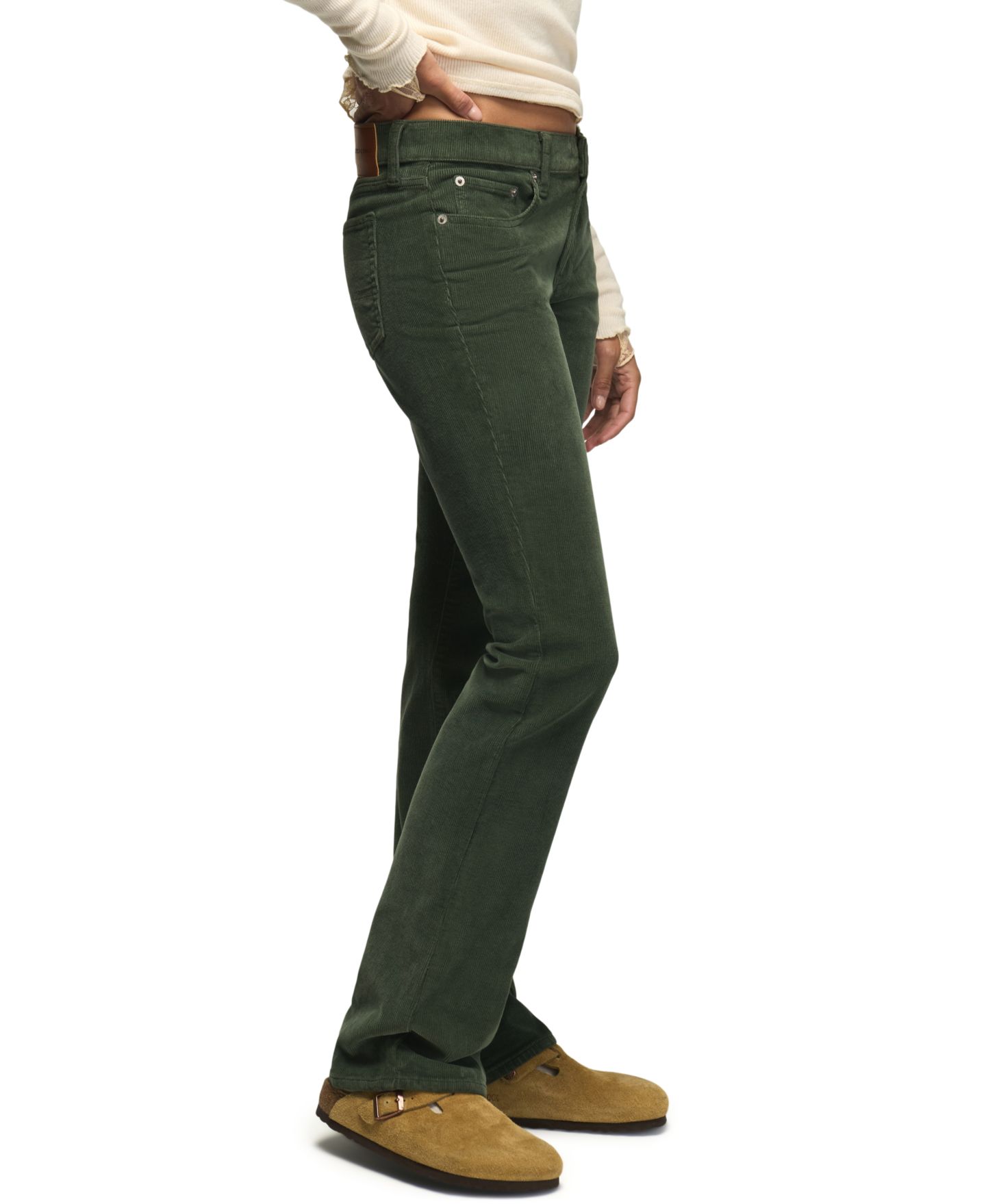 Женские брюки Lucky Brand Sweet Mid-Rise Boot-Cut Corduroy, цвет: Зелёный варёный — фото 3