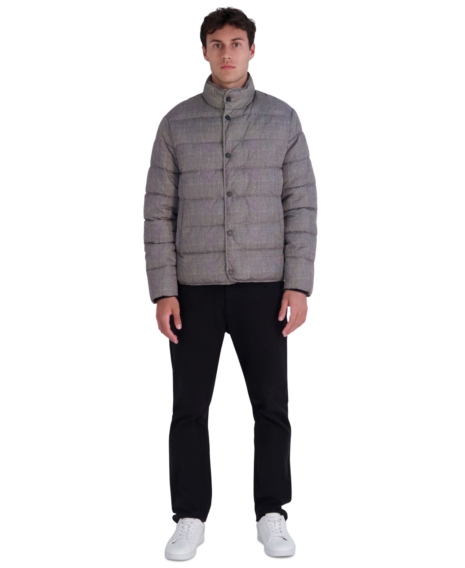 Men's Plaid Lightweight Puffer Jacket