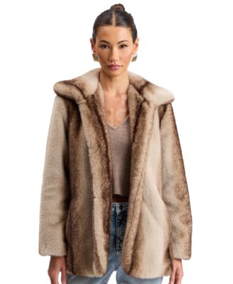 Women's Faux Fur Animal Print Jacket