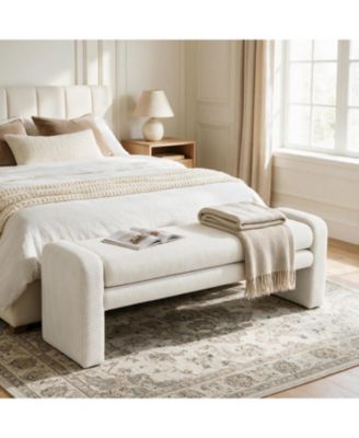 Solid Wood End of Bed Bench with Cushion