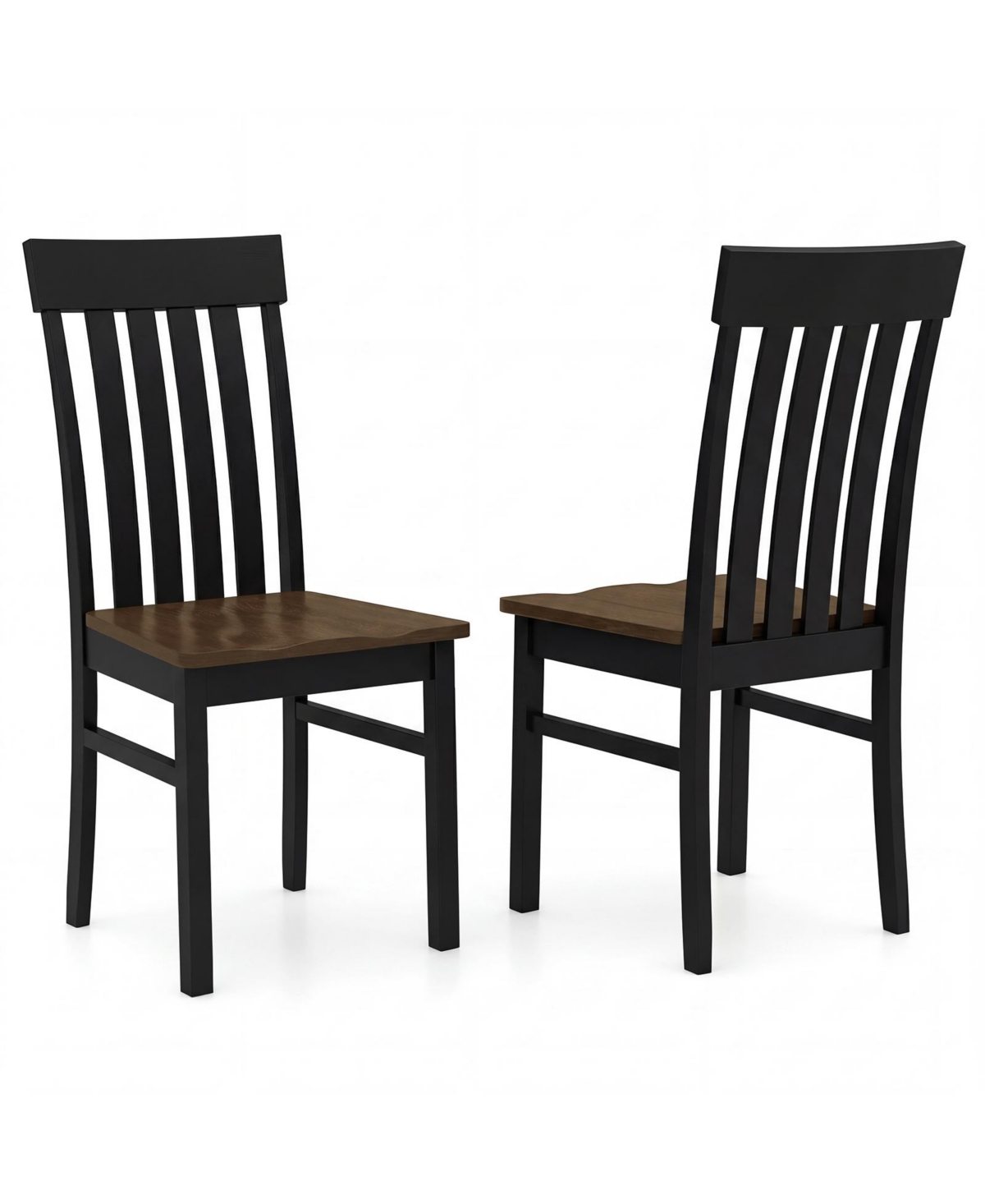 Dining Chairs Room with Hollowed Backrests and Wood Seats