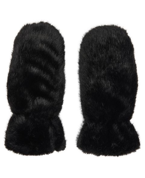 Женские перчатки Steve Madden Extreme Fuzzy Pull-On Mitten, цвет: Чёрный