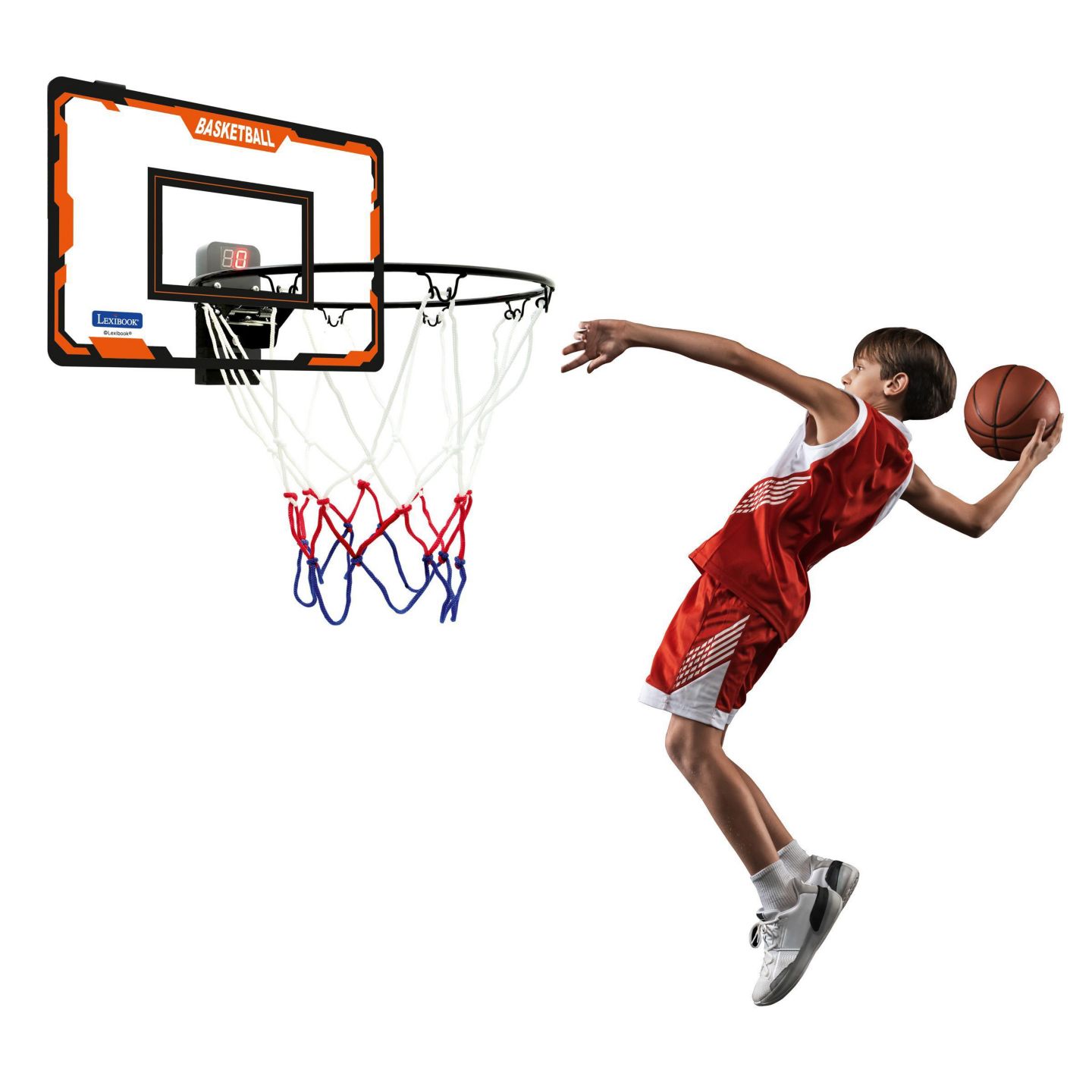 Детская игрушка Lexibook Interactive Basketball Hoop with Score Counter and Sound Effects, Ages 3+, цвет: Серый — фото 5