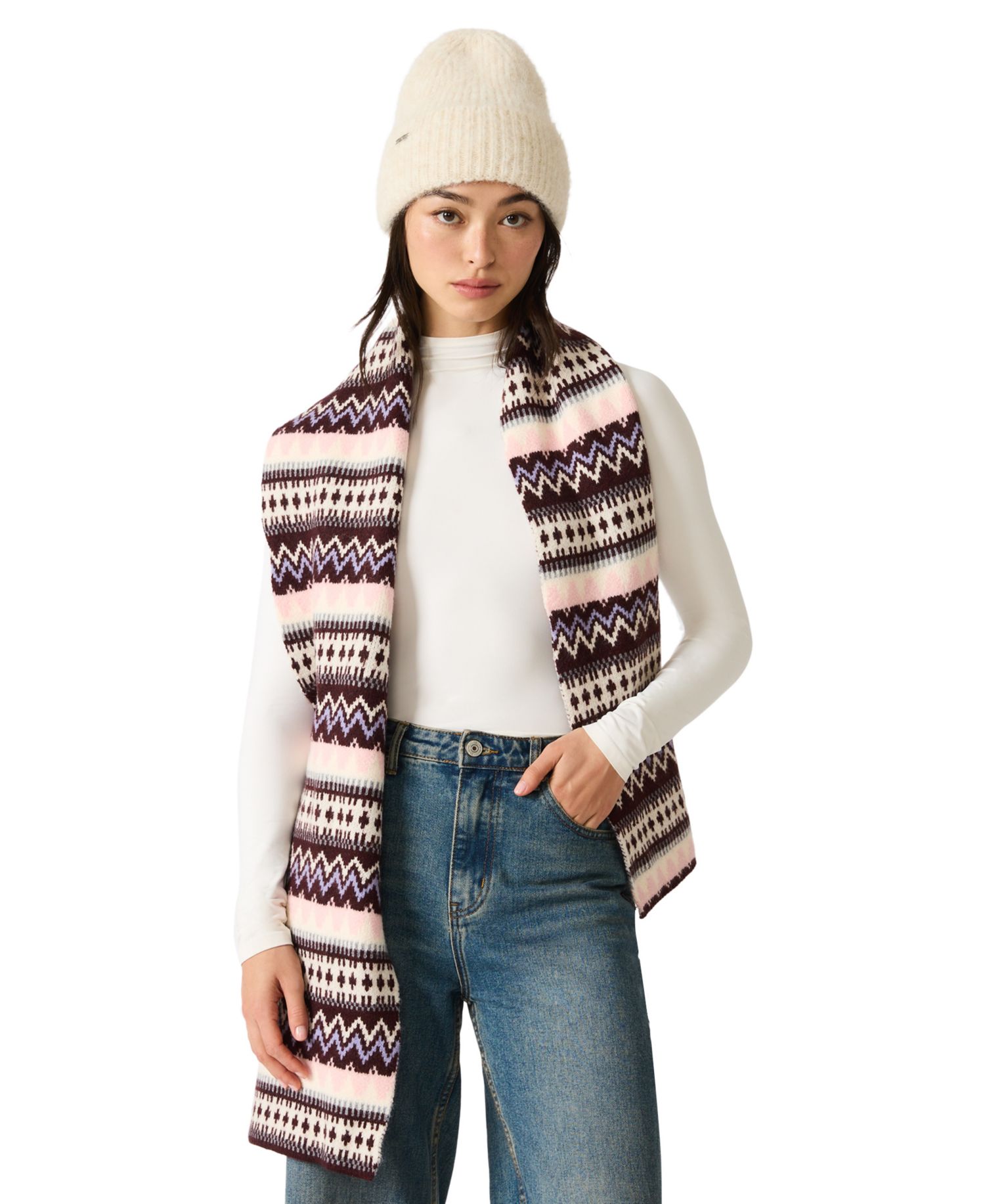 Women's Fair Isle Beanie and Scarf Set