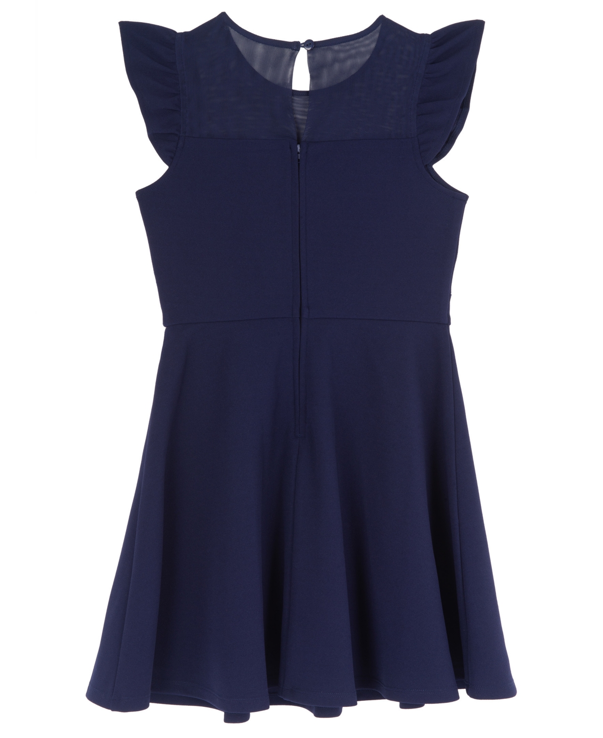 Rare Editions Girls' 4-16 Scuba Crepe Flutter-Sleeve Dress
