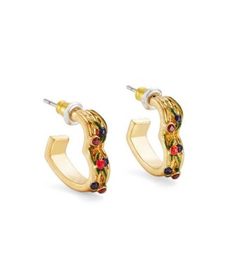 Orla Hedgerow Heart Hoop Earrings in Gold