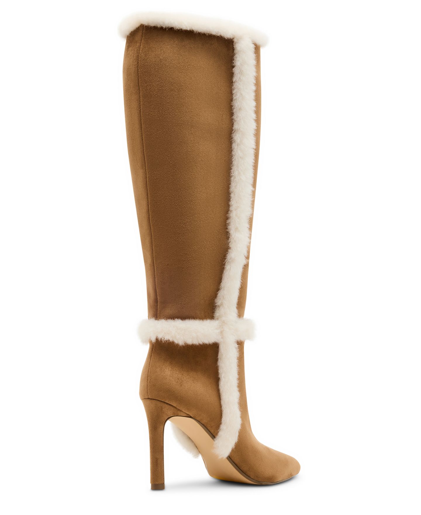 Женские ботинки Madden Girl Pine Faux-Fur Trim Tall Stiletto Dress Boots, цвет: Латте — фото 7