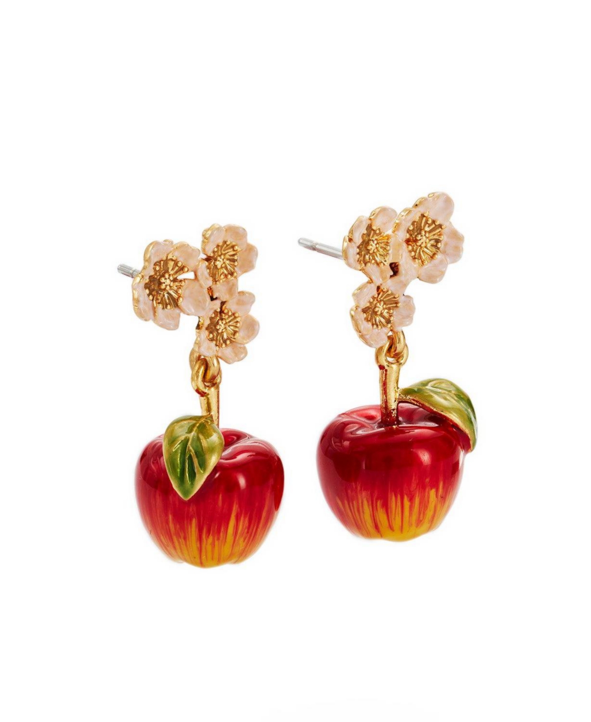 Fable England Apple Blossom Drop Earrings in Gold