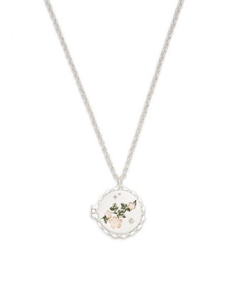 Ivy Blossom Locket Necklace in Silver