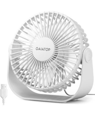 USB Desk Fan, 3 Speeds Strong Airflow, 5.5 Inch Portable 90degree(s) Rotate Quiet Cooling, Small Personal Table Fans for Bedroom Home Office