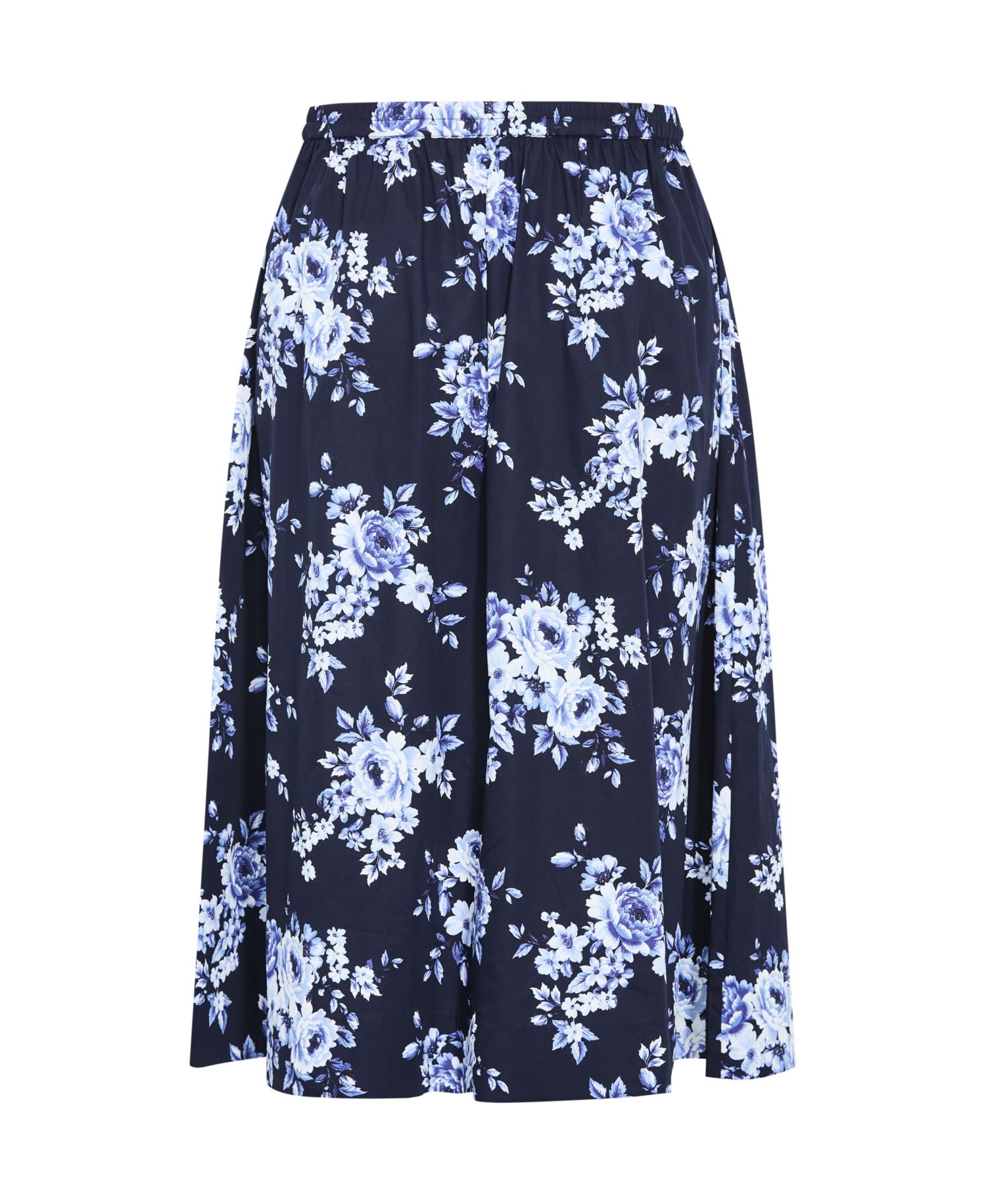 Plus Size Vacay Floral-Print Midi A-Line Skirt