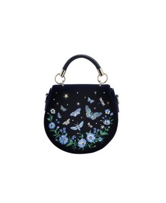 Charlotte Butterfly Embroidered Saddle Bag