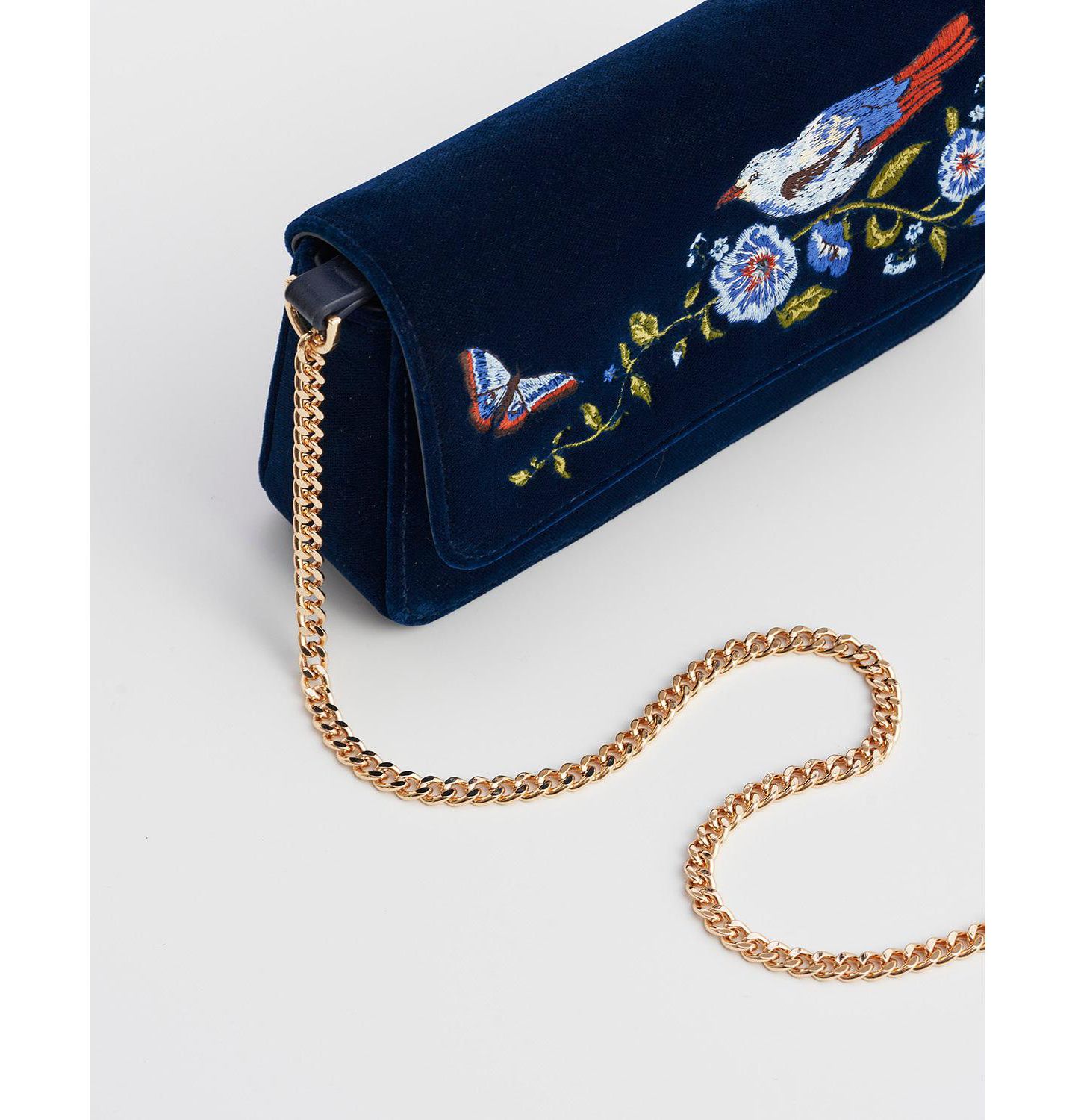 Женская сумка Fable England Sophia Nightingale Embroidered Occassion, цвет: Тёмно-синий — фото 6