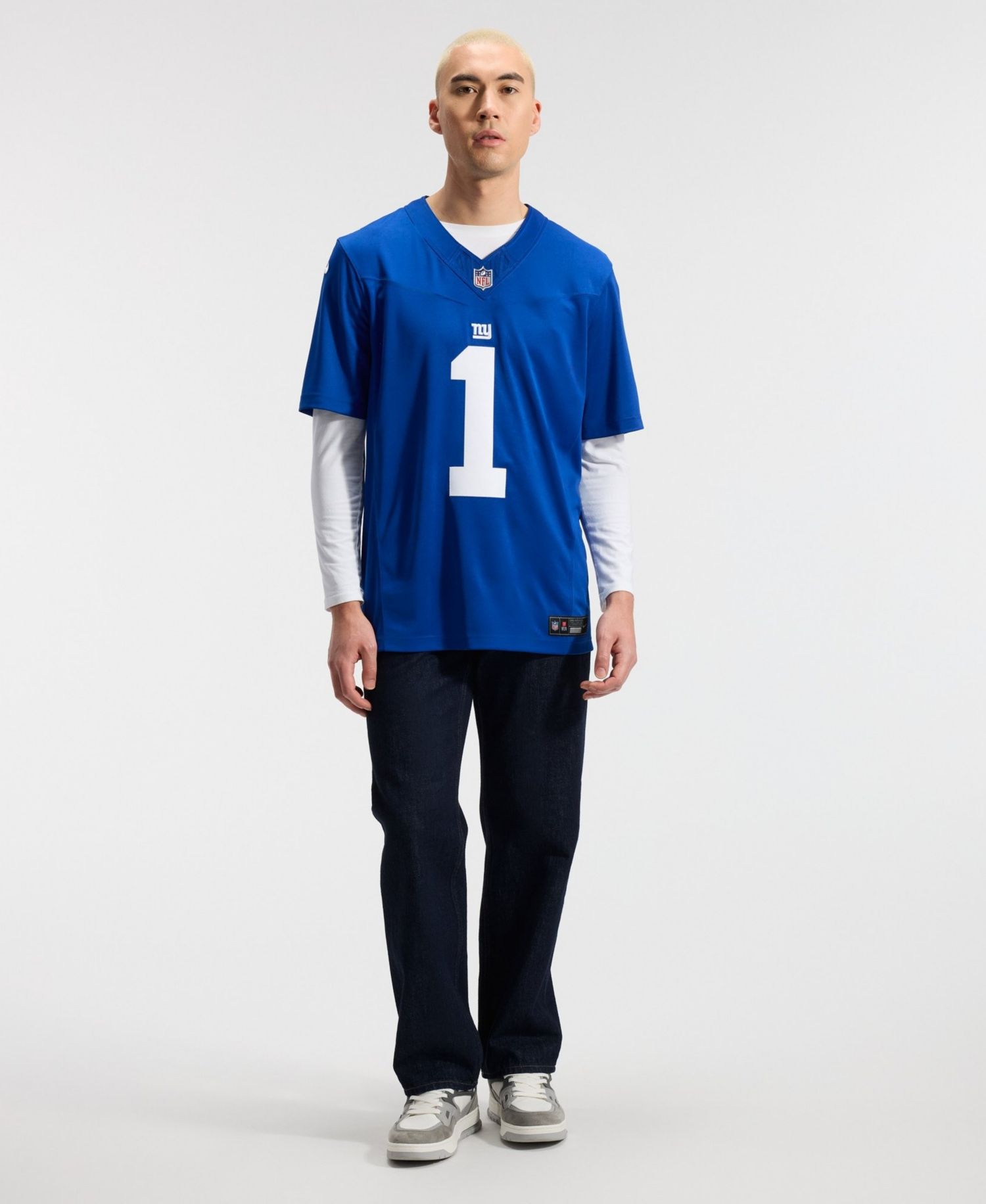 Men's Malik Nabers Royal New York Giants Vapor F.U.S.E. Stitched Limited Jersey