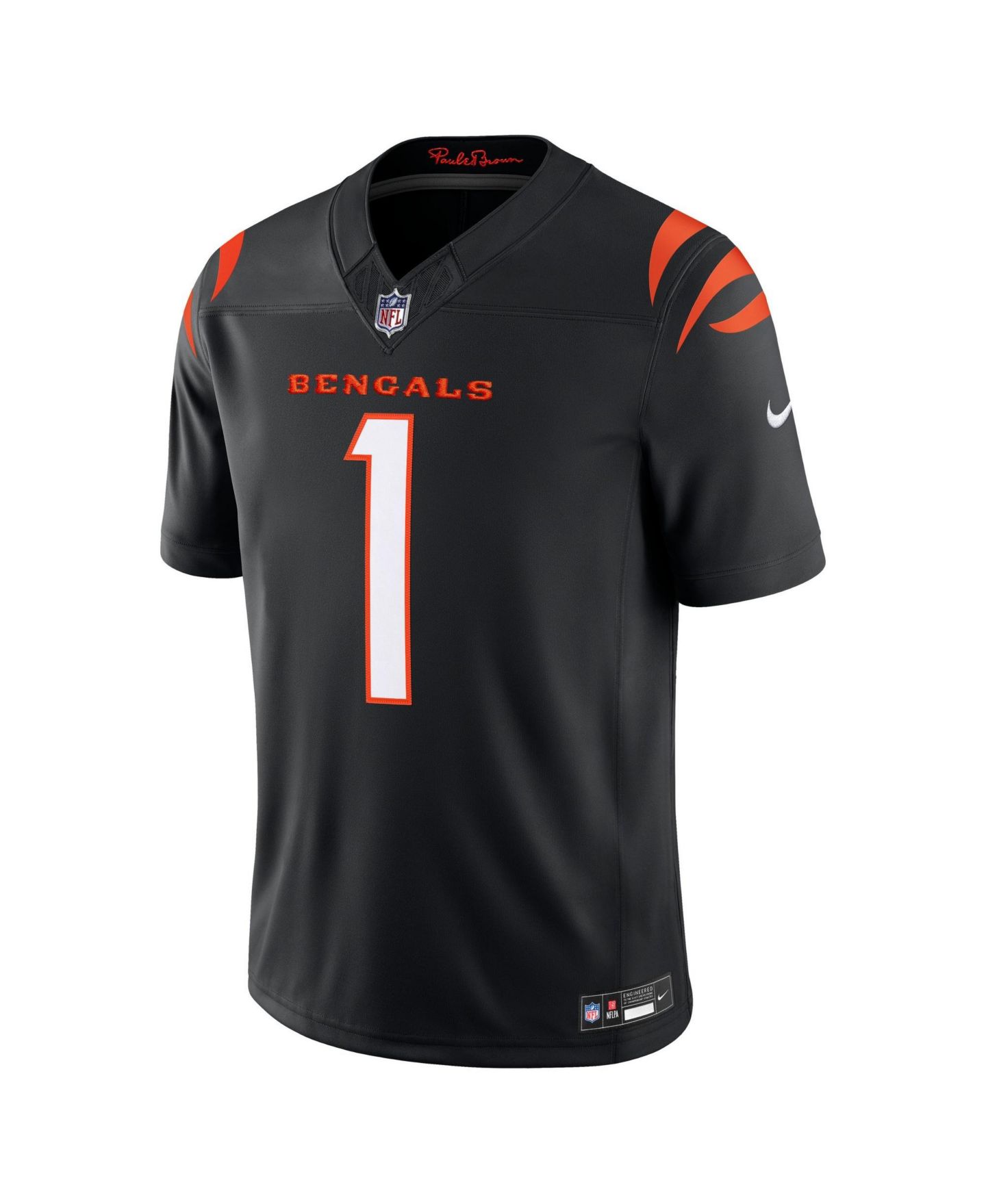 Мужской топ Nike Ja'Marr Chase Black Cincinnati Bengals Vapor F.U.S.E. Stitched Limited Jersey — фото 2